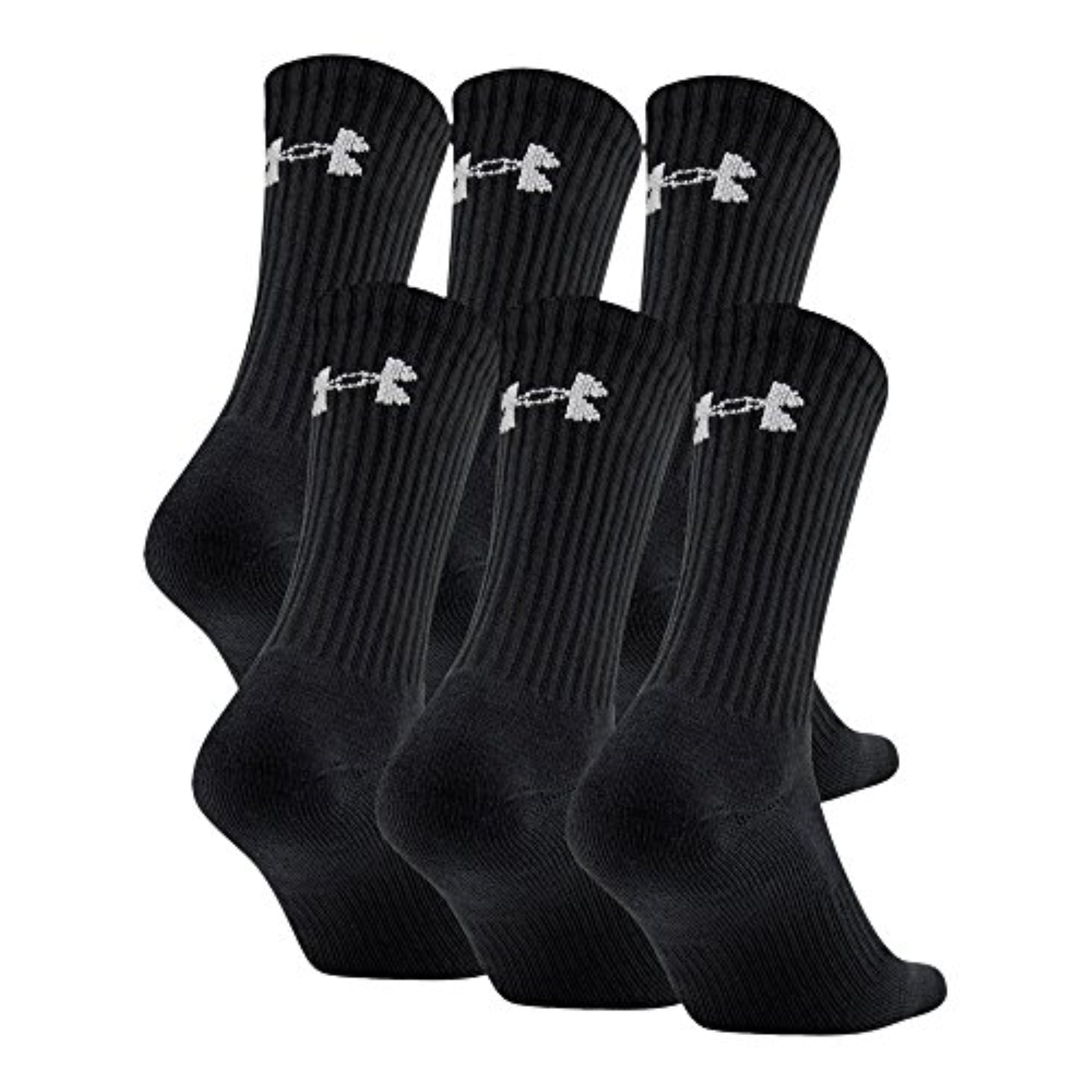 Under Armour Adult Charged Cotton Crew Socks Multipairs Black/Gray ( - Bellso